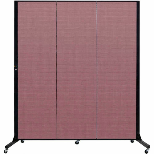 Screenflex 3 Panel Light-Duty Portable Room Divider, 6'5"H x 5'9"W, Fabric Color: Rose - Image 5