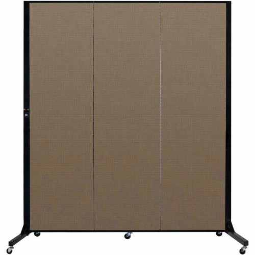 Screenflex 3 Panel Light-Duty Portable Room Divider, 6'5"H x 5'9"W, Fabric Color: Walnut - Image 5