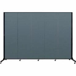 Screenflex 5 Panel Light-Duty Portable Room Divider, 6'5"H x 9'5"W, Fabric Color: Lake