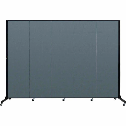 Screenflex 5 Panel Light-Duty Portable Room Divider, 6'5"H x 9'5"W, Fabric Color: Lake