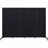 Screenflex 5 Panel Light-Duty Portable Room Divider, 6'5"H x 9'5"W, Fabric Color: Charcoal