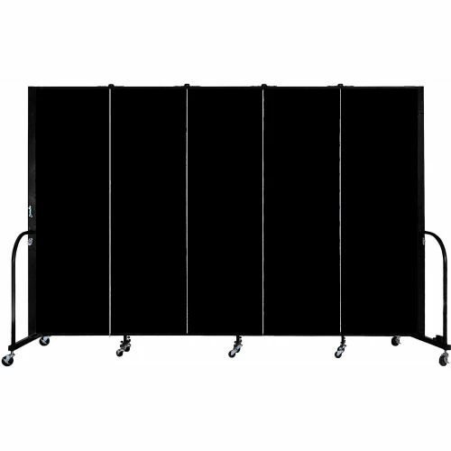 Screenflex Portable Room Divider, Fire Resistant, 6'H x 9'5"W, Black - Image 3