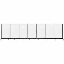 Screenflex 7 Panel Foldable Divider, 6'2"H x 23'4"W, Clear Acrylic
