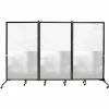 Screenflex 3 Panel Foldable Divider, 6'2"H x 10'0"W, Bottom 1/2 Frosted
