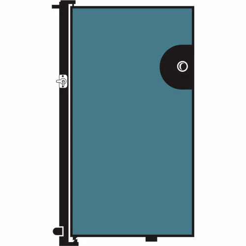 Screenflex 4'H Door - Mounted to End of Room Divider - Summer Blue