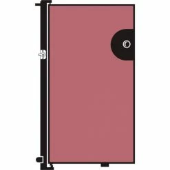 Screenflex 5'H Door - Mounted to End of Room Divider - Vinyl-Raspberry Mist