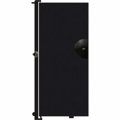 Screenflex 6'H Door - Mounted to End of Room Divider - Charcoal Black
