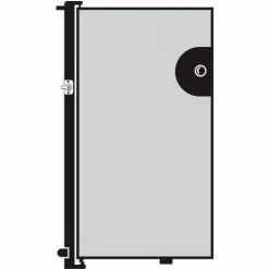 Screenflex 6'H Door - Mounted to End of Room Divider - Grey Stone