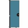 Screenflex 7'4"H Door - Mounted to End of Room Divider - Vinyl-Blue Tide