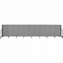 Screenflex 11 Panel Portable Room Divider, 4'H x 20'5"W, Fabric Color: Stone