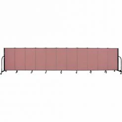 Screenflex 11 Panel Portable Room Divider, 4'H x 20'5"W, Fabric Color: Rose