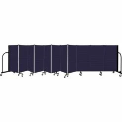 Screenflex 11 Panel Portable Room Divider, 4' H x 20'5" W, Fabric Color: Navy