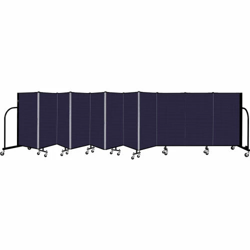 Screenflex 11 Panel Portable Room Divider, 4' H x 20'5" W, Fabric Color: Navy