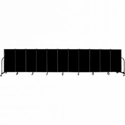 Screenflex 11 Panel Portable Room Divider, 4'H x 20'5"W, Fabric Color: Charcoal Black