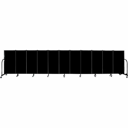 Screenflex 11 Panel Portable Room Divider, 4'H x 20'5"W, Fabric Color: Charcoal Black