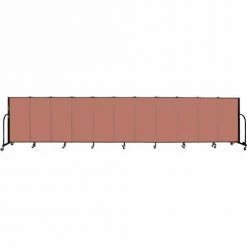 Screenflex 11 Panel Portable Room Divider, 4'H x 20'5"W, Fabric Color: Cranberry