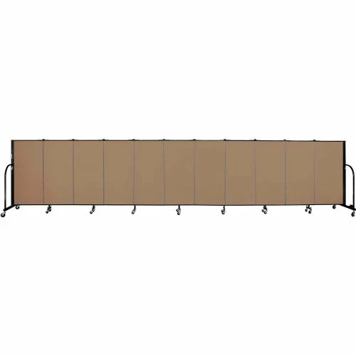 Screenflex 11 Panel Portable Room Divider, 4'H x 20'5"W, Fabric Color: Beech
