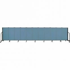 Screenflex 11 Panel Portable Room Divider, 4'H x 20'5"W, Fabric Color: Blue