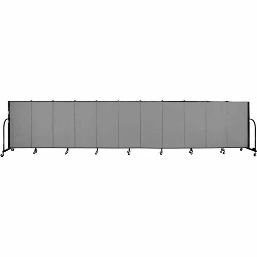 Screenflex 11 Panel Portable Room Divider, 4'H x 20'5"W, Fabric Color: Grey