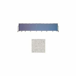 Screenflex 11 Panel Portable Room Divider, 4'H x 20'5"W, Vinyl Color: Granite