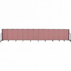 Screenflex 13 Panel Portable Room Divider, 4'H x 24'1"W, Fabric Color: Rose