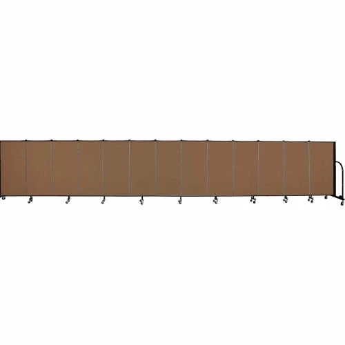 Screenflex 13 Panel Portable Room Divider, 4'H x 24'1"W, Fabric Color: Walnut
