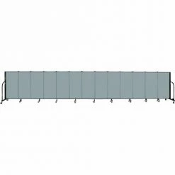 Screenflex 13 Panel Portable Room Divider, 4'H x 24'1"W, Fabric Color: Grey Stone