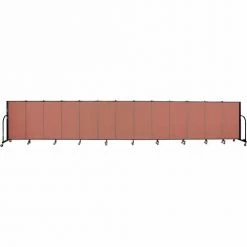 Screenflex 13 Panel Portable Room Divider, 4'H x 24'1"W, Fabric Color: Cranberry