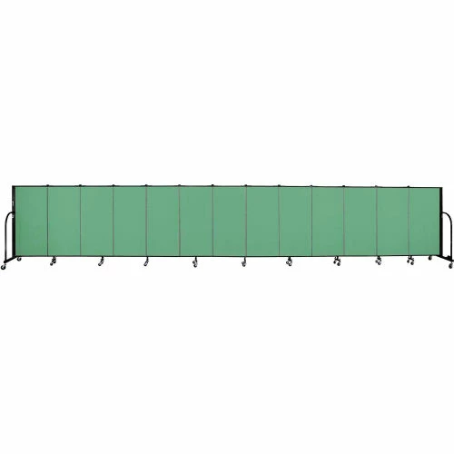 Screenflex 13 Panel Portable Room Divider, 4'H x 24'1"W, Fabric Color: Sea Green