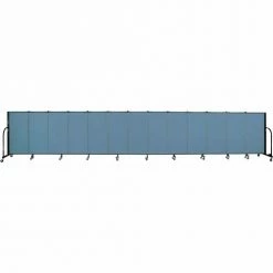 Screenflex 13 Panel Portable Room Divider, 4'H x 24'1"W, Fabric Color: Blue