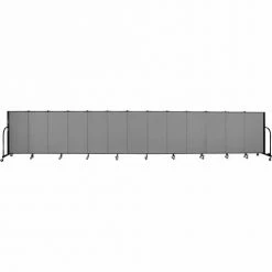Screenflex 13 Panel Portable Room Divider, 4'H x 24'1"W, Fabric Color: Grey