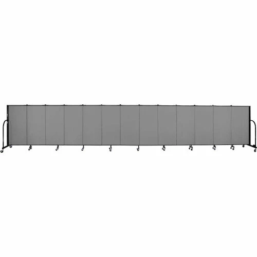 Screenflex 13 Panel Portable Room Divider, 4'H x 24'1"W, Fabric Color: Grey