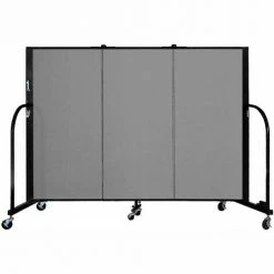 Screenflex 3 Panel Portable Room Divider, 4'H x 5'9"W, Fabric Color: Stone