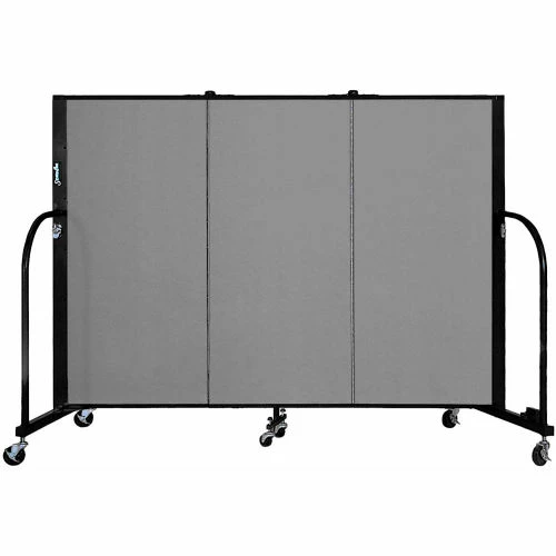 Screenflex 3 Panel Portable Room Divider, 4'H x 5'9"W, Fabric Color: Stone