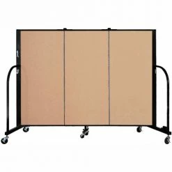 Screenflex 3 Panel Portable Room Divider, 4'H x 5'9"W, Fabric Color: Desert