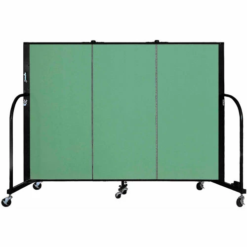 Screenflex 3 Panel Portable Room Divider, 4'H x 5'9"W, Fabric Color: Sea Green