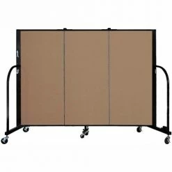 Screenflex 3 Panel Portable Room Divider, 4'H x 5'9"W, Fabric Color: Beech