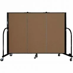 Screenflex 3 Panel Portable Room Divider, 4'H x 5'9"W, Fabric Color: Oatmeal
