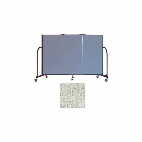 Screenflex 3 Panel Portable Room Divider, 4'H x 5'9"W, Vinyl Color: Granite