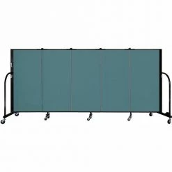 Screenflex 5 Panel Portable Room Divider, 4'H x 9'5"W, Fabric Color: Lake