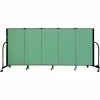 Screenflex 5 Panel Portable Room Divider, 4'H x 9'5"W, Fabric Color: Sea Green