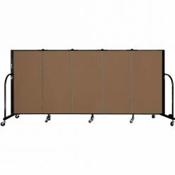 Screenflex 5 Panel Portable Room Divider, 4'H x 9'5"W, Fabric Color: Oatmeal