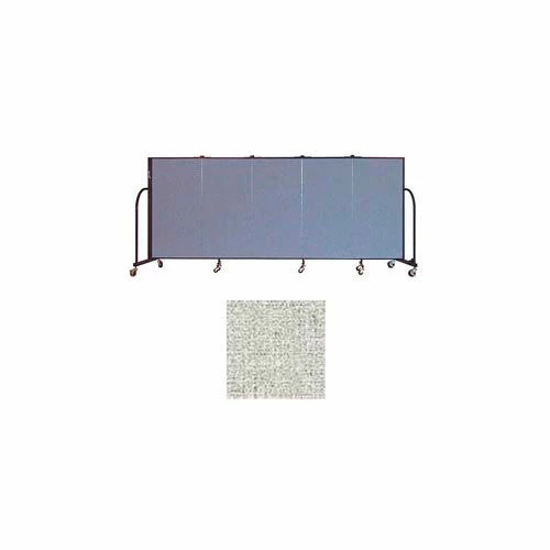 Screenflex 5 Panel Portable Room Divider, 4'H x 9'5"W, Vinyl Color: Granite