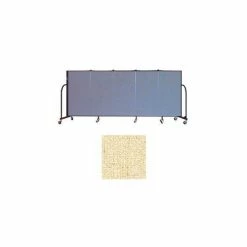 Screenflex 5 Panel Portable Room Divider, 4'H x 9'5"W, Vinyl Color: Hazelnut