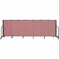 Screenflex 7 Panel Portable Room Divider, 4'H x 13'1"W Fabric Color: Rose