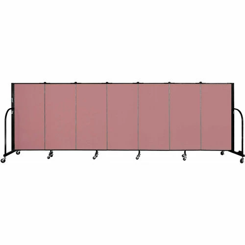 Screenflex 7 Panel Portable Room Divider, 4'H x 13'1"W Fabric Color: Rose