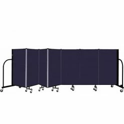 Screenflex 7 Panel Portable Room Divider, 4' H x 13'1" W, Fabric Color: Navy
