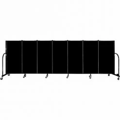 Screenflex 7 Panel Portable Room Divider, 4'H x 13'1"W Fabric Color: Charcoal Black