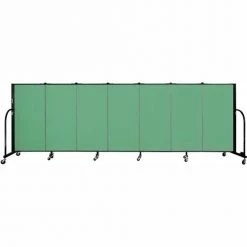 Screenflex 7 Panel Portable Room Divider, 4'H x 13'1"W Fabric Color: Sea Green