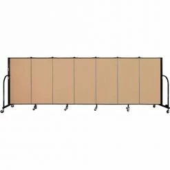 Screenflex 7 Panel Portable Room Divider, 4'H x 13'1"W Fabric Color: Sand